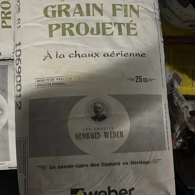 Parement grain fin à projeté reste du chantier 18sacs - Photo 1