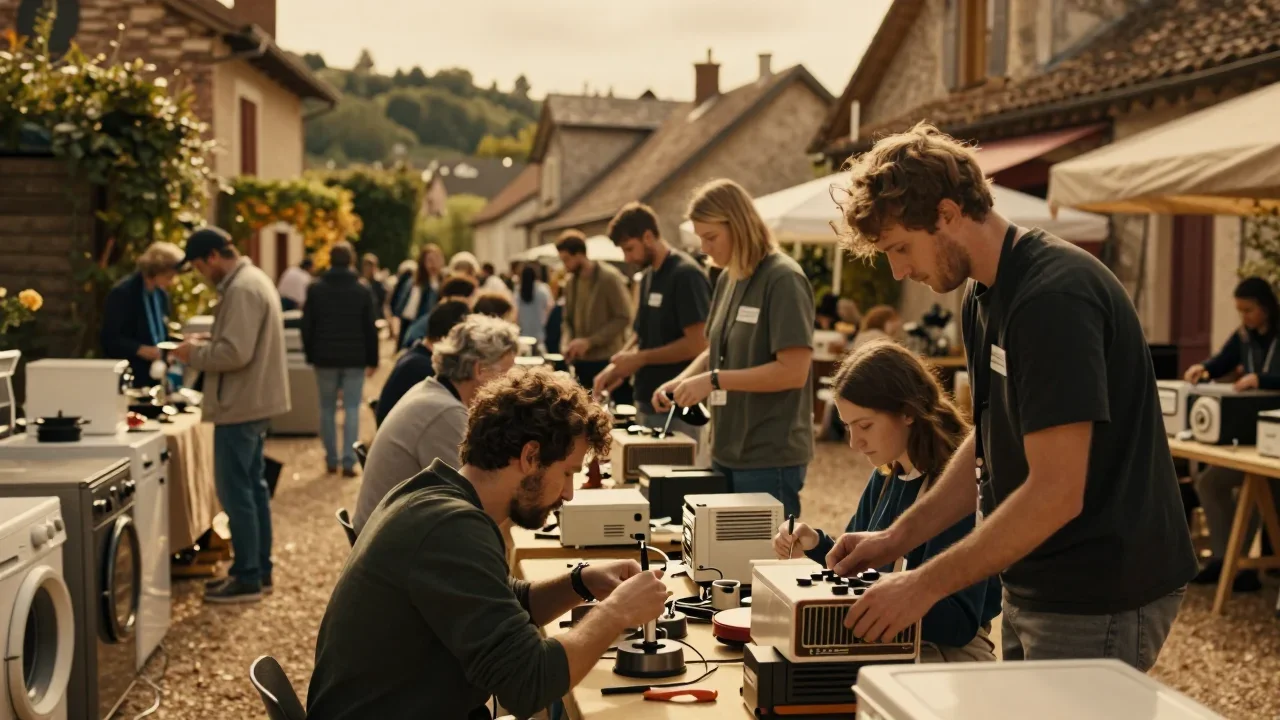 Casque audio studio d'occasion posé sur une table avec ses mousses visibles et son câble déplié