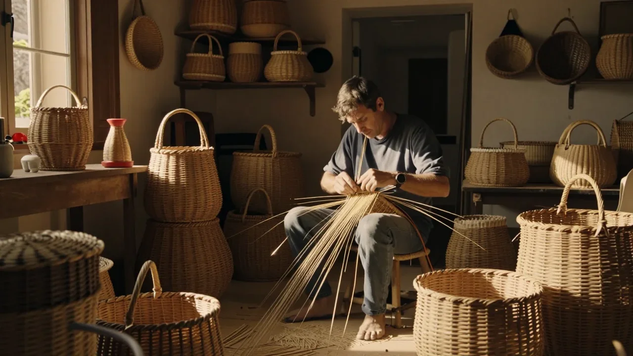 Rails d'un rameur mécanique propre et lubrifié avec un chiffon microfibre, sur fond neutre