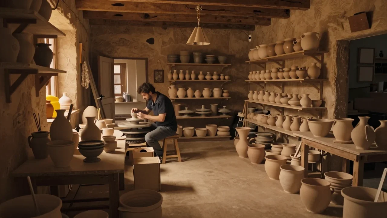 Sac de couchage synthétique déroulé sur une table en bois avec un mètre ruban et une fiche technique à côté