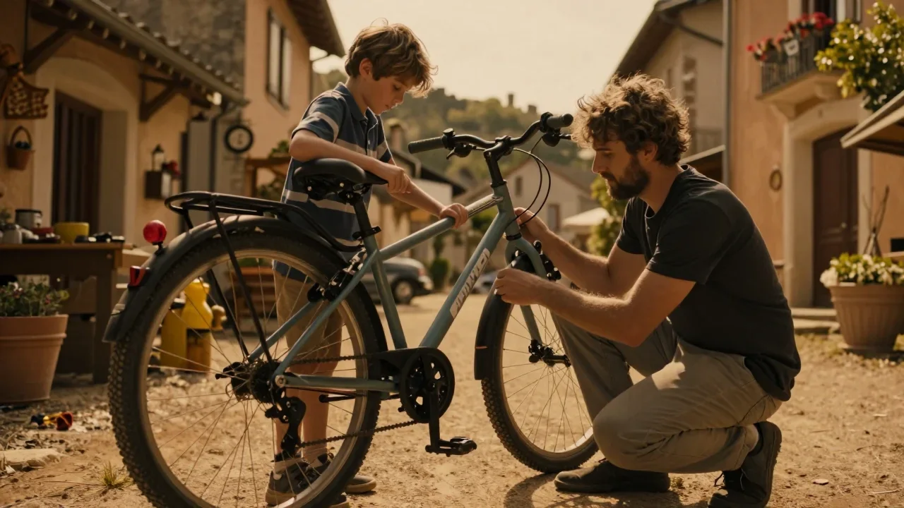 Suspension en rotin posée sur une table en bois clair, photographiée à la lumière naturelle pour montrer les détails du tressage