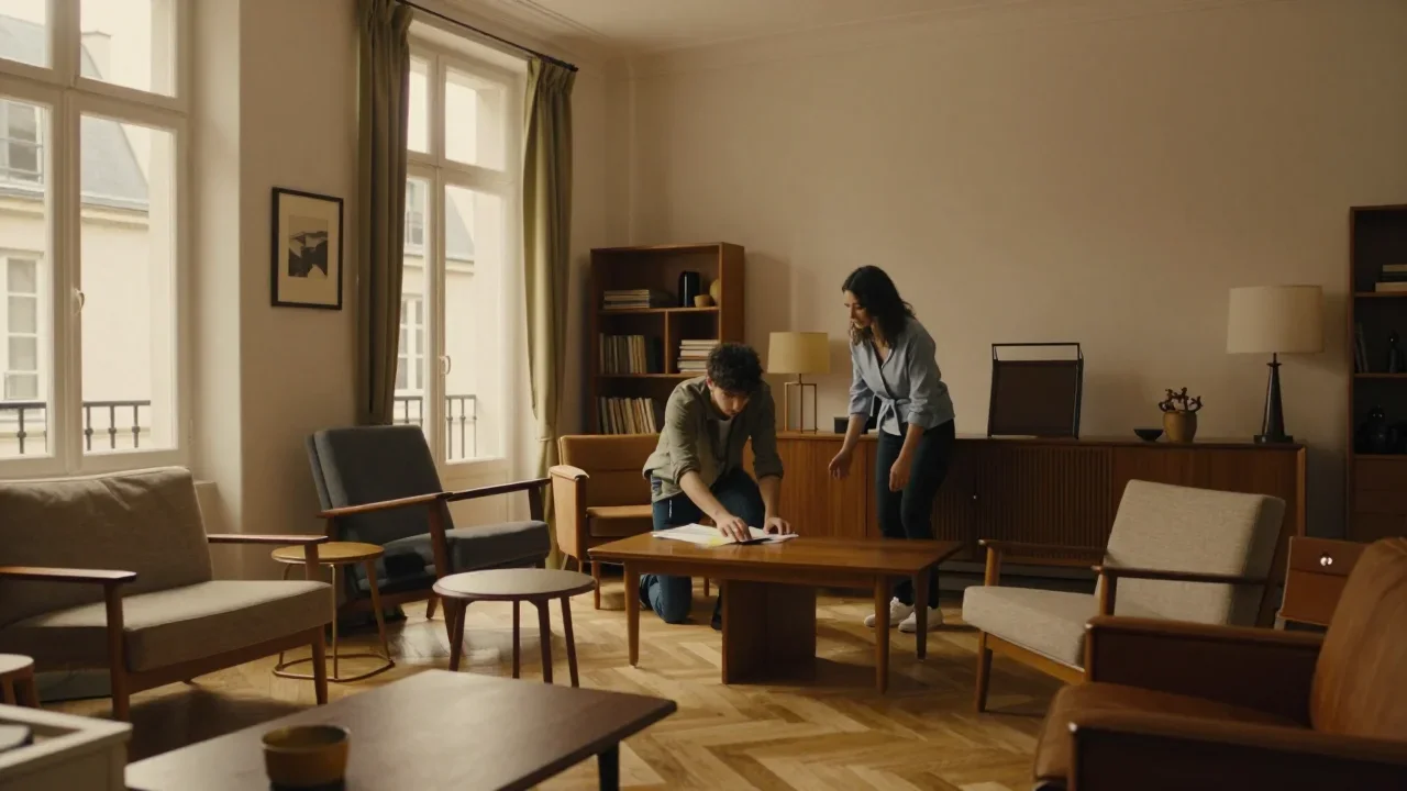 Casque de réalité virtuelle posé sur une table avec une lampe torche et des gants en microfibre pour inspection