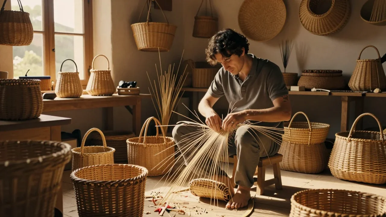 Objectif Nikkor reflex 80-200mm posé sur une table de travail avec lampe torche et chiffon microfibre