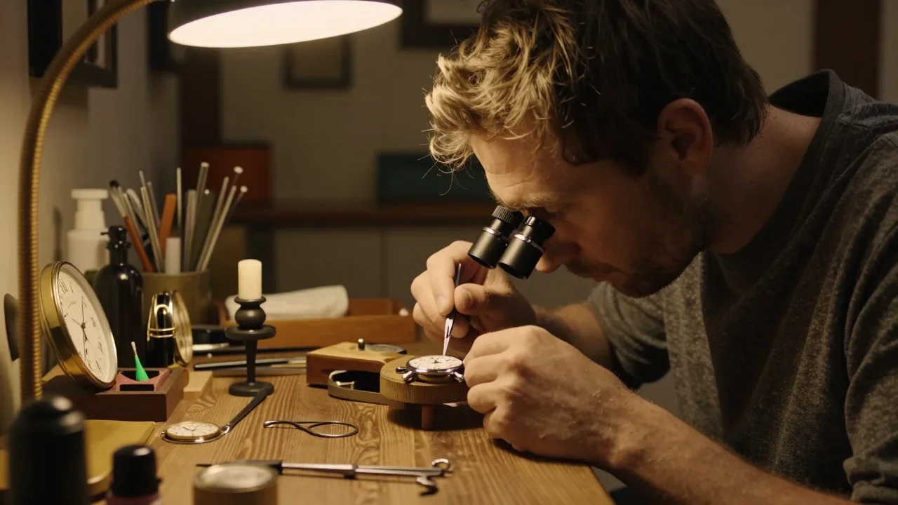 Casque moto vintage posé sur une table avec harnais métallique et mousse intérieure visible