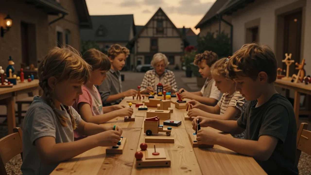 Décodeur TV d'occasion posé sur une table avec un câble HDMI et des outils de test