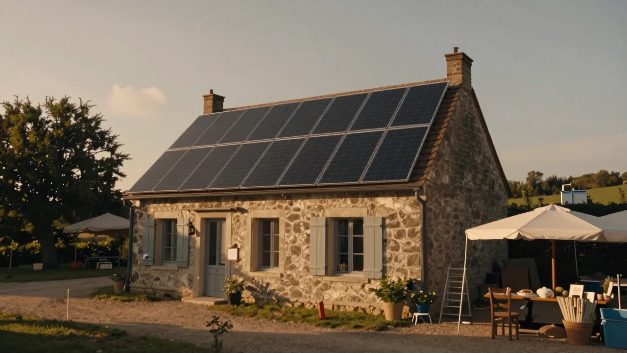 Machine à coudre vintage posée sur une table de travail avec un échantillon de couture sur tissu coton et un tableau de réglages manuscrit