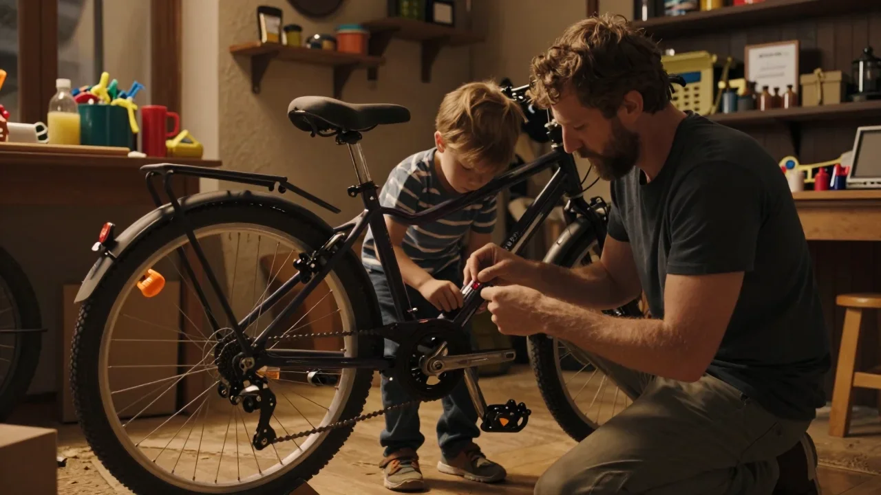 Inspection manuelle d'une planche de surf ancienne posée sur un chevalet de révision