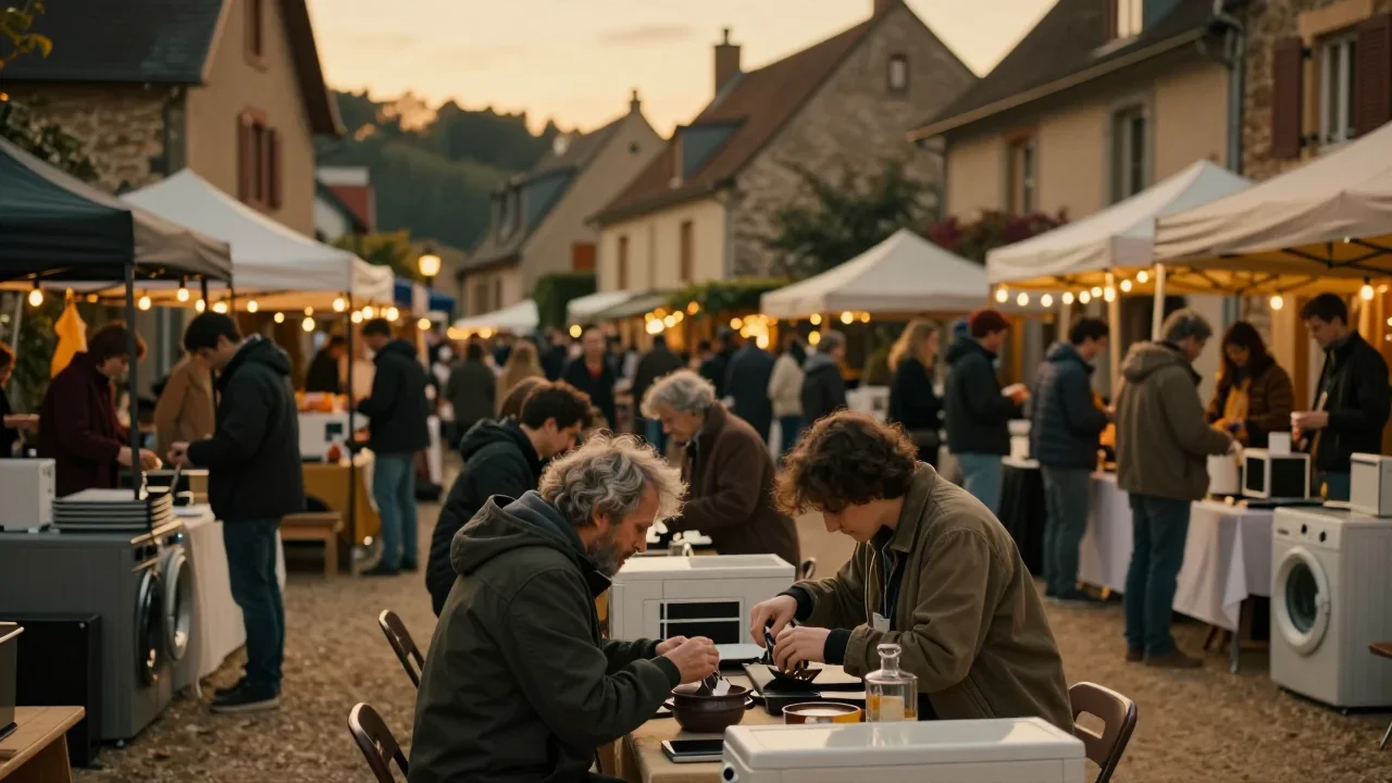Outils de jardinage en fonte avec patine naturelle posés sur une table de travail en bois, éclairage naturel