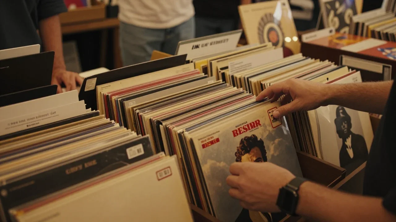 Écouteurs professionnels vintage posés sur une table avec un multimètre numérique et des mousses de rechange