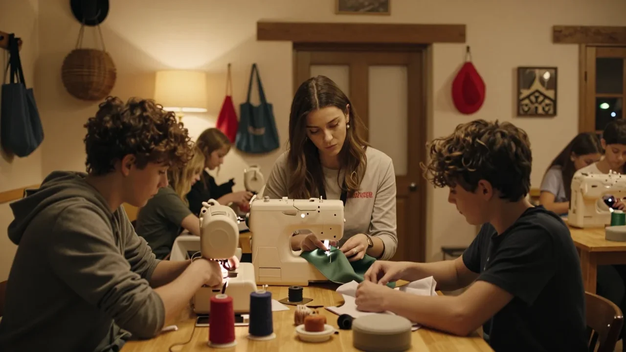 Garde temps vintage posée sur un tapis de travail avec outils de précision et chutes de cuir végétal