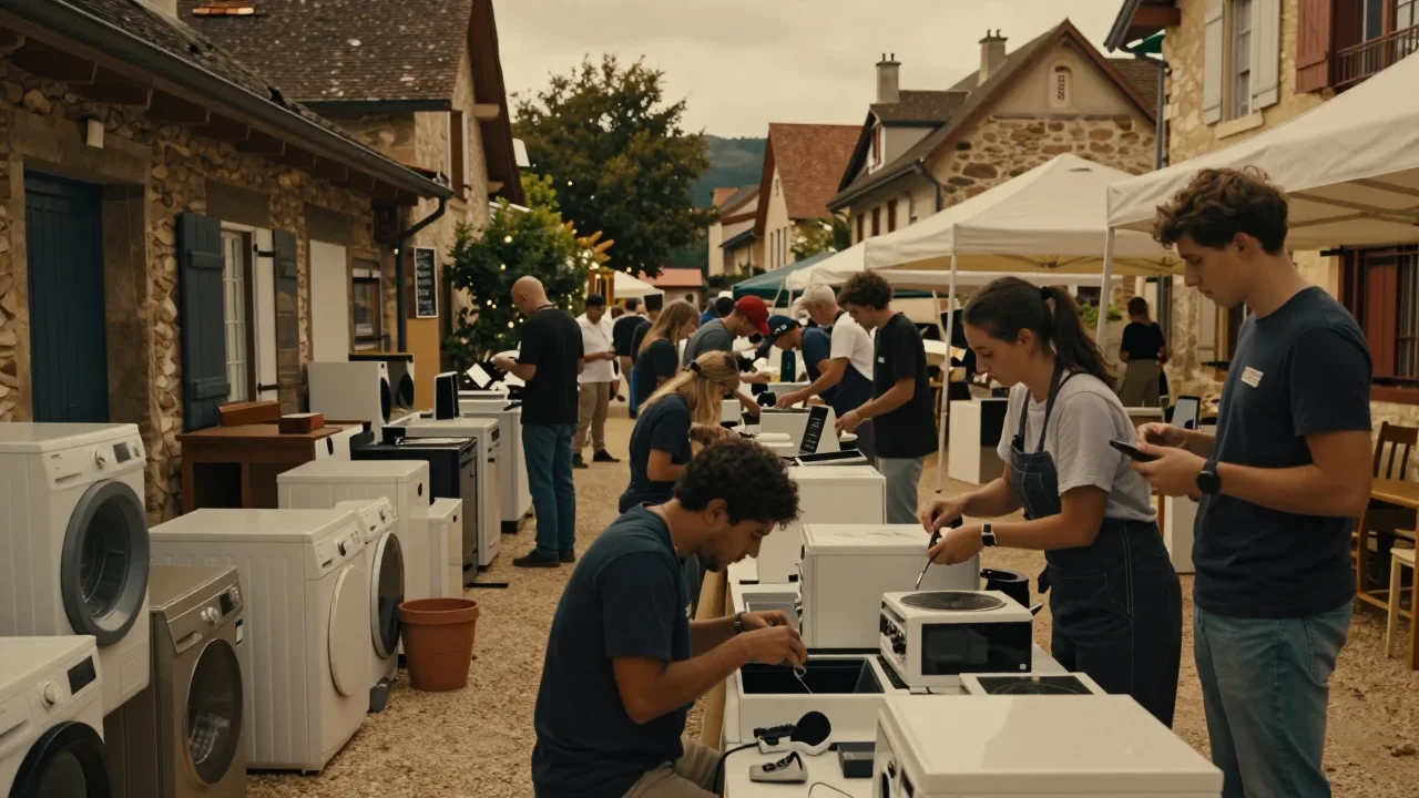 Inspection détaillée des charnières et du revêtement vinyle d'une table de massage pliante en bois clair