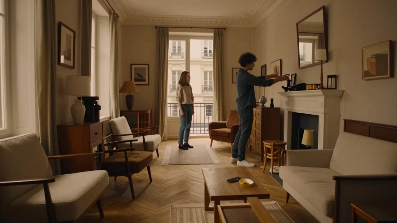 Sacoche en toile cirée posée sur une table avec loupe et règle pour vérification technique des coutures