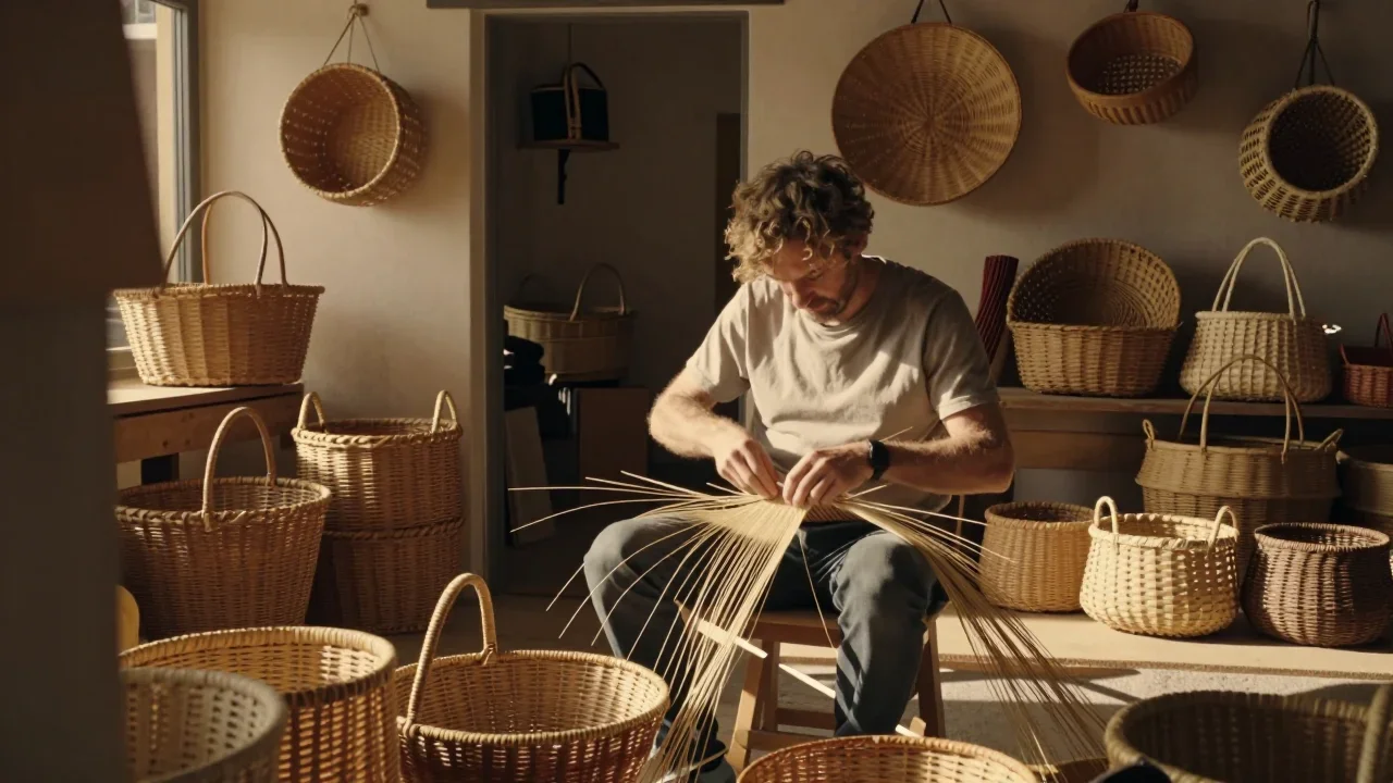 Raquette en aluminium posée sur une balance de cuisine avec des cordes neuves à côté