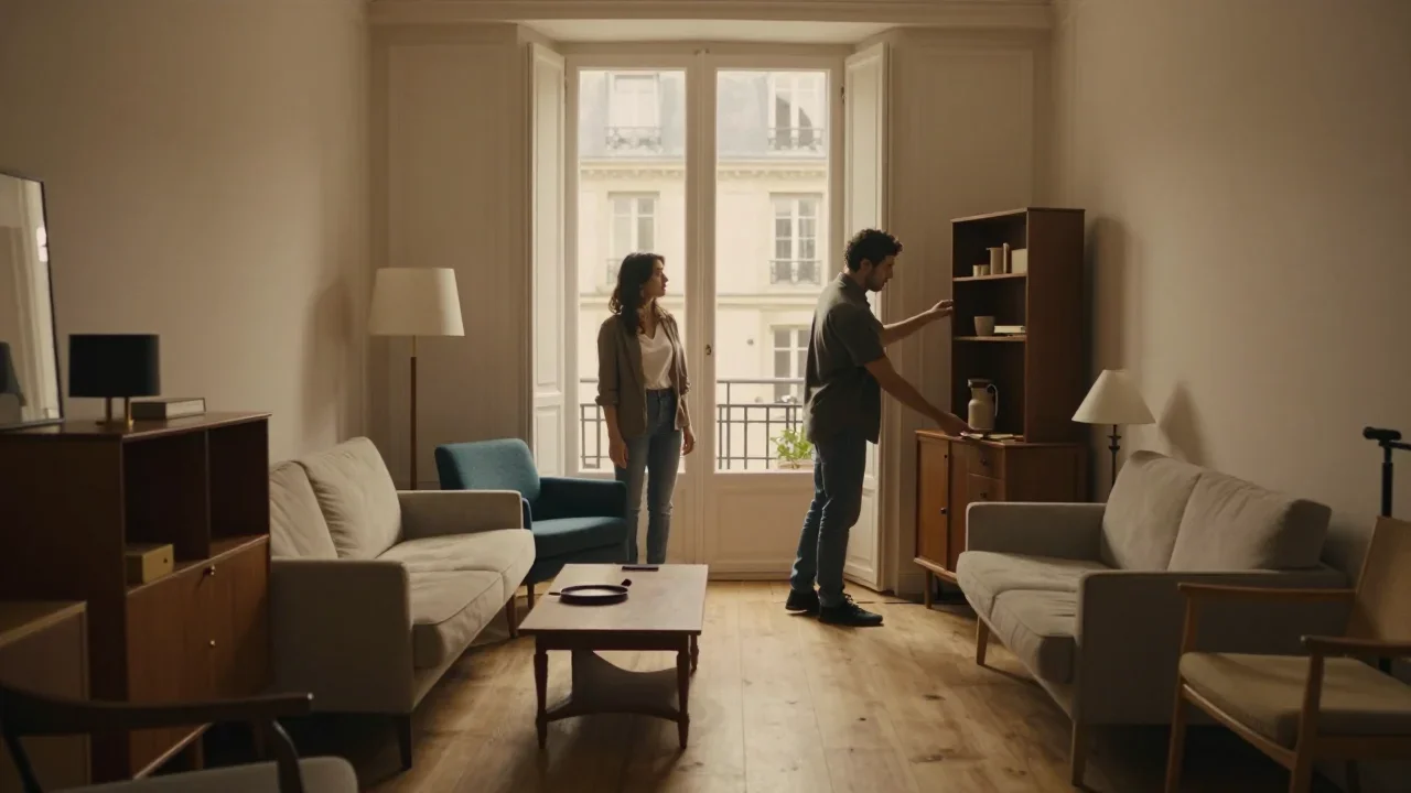 Panels LED fragmentés alignés sur une table de travail avec étiquettes de test et emballage antichoc