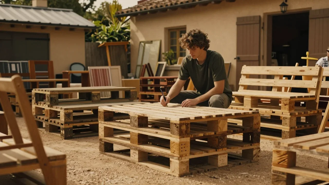Personne vérifiant l'autonomie et les plaquettes de frein d'une trottinette électrique sur un trottoir ensoleillé