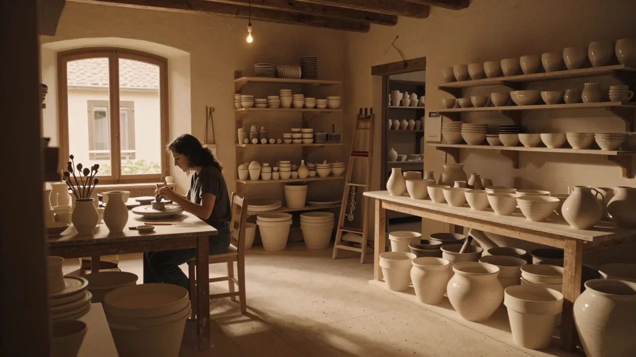 Balance de cuisine numérique posée sur une surface en bois avec piles visibles et étiquette de prix manuscrite