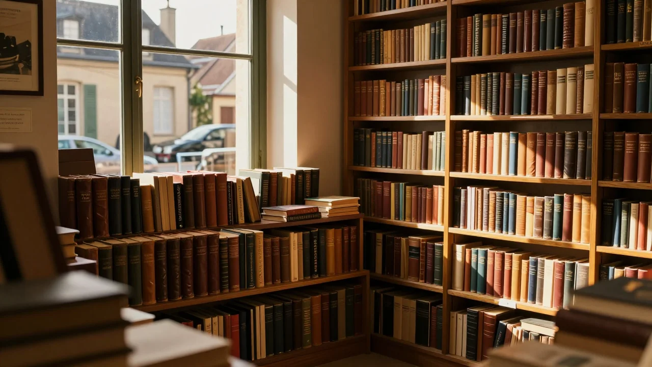 Collection d'objets anciens sur une table en bois avec loupe pour l'estimation - illustration 2