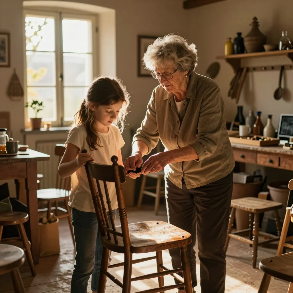 Machine à écrire vintage en cours de nettoyage sur un établi avec outils et documentation - illustration 3