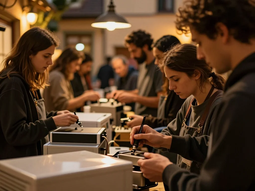 Casque audio studio d'occasion posé sur une table avec ses mousses visibles et son câble déplié - illustration 1