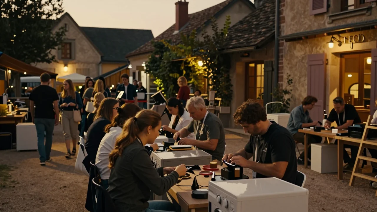 Casque audio studio d'occasion posé sur une table avec ses mousses visibles et son câble déplié - illustration 2