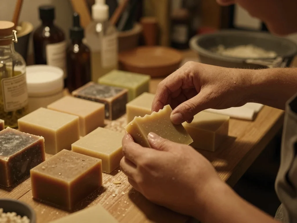 Harmonica vintage démonté sur table de travail avec outils de précision et plaques en cuivre nettoyées - illustration 1