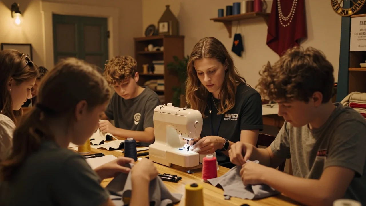 Casque intercom moto sans fil posé sur un guidon en métal brossé avec câbles de connexion visibles - illustration 2