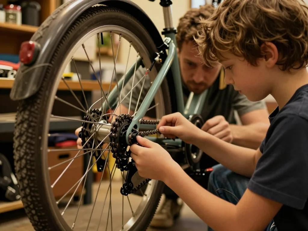 Machine à coudre Brother noire sur table blanche avec accessoires disposés - illustration 1