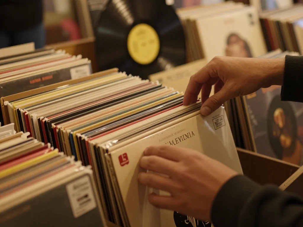 Compact argentique ouvert montrant le viseur et la lumière rouge allumée sur fond de table en bois - illustration 1