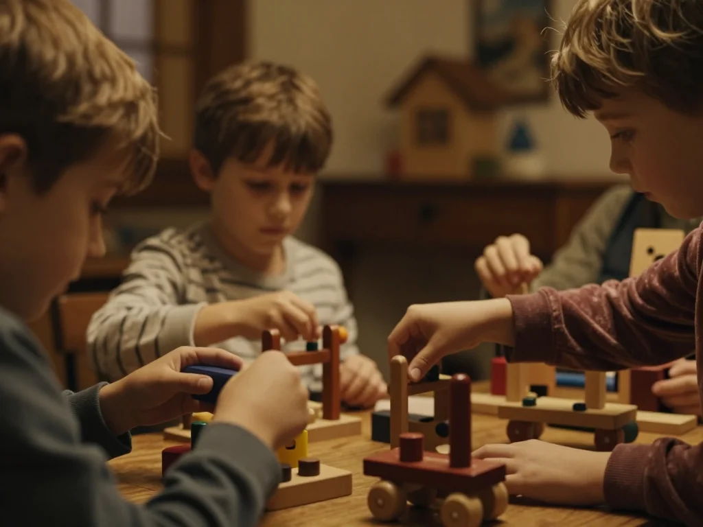 Étui en cuir d'occasion ouvert sur une table de travail, montrant les coutures et la glissière testée - illustration 1
