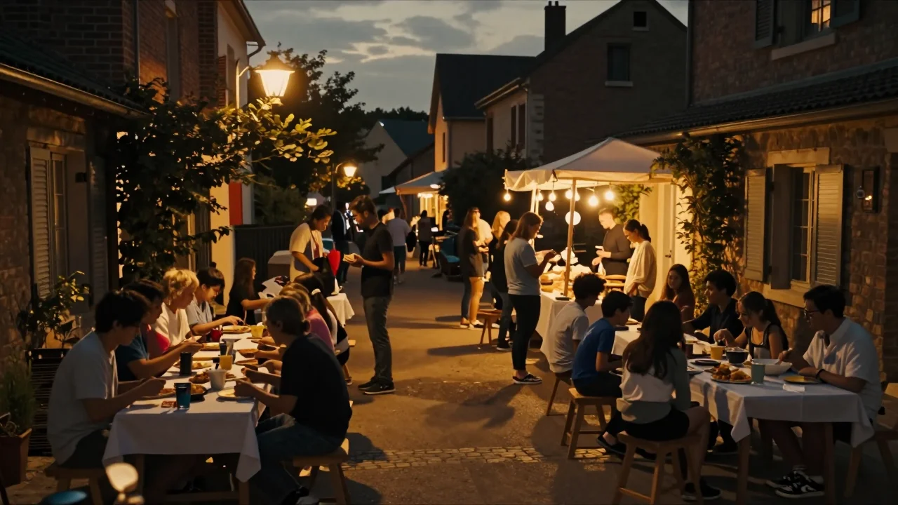 Main tenant un manuel automobile vintage ouvert sur une table de travail avec une règle et des outils de reliure - illustration 2