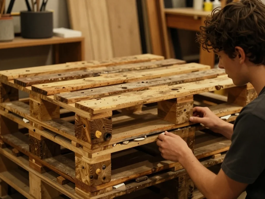 Accordéon diatonique d'occasion posé sur une table, soufflet partiellement ouvert, bouchons liège visibles et plaque signalétique nette - illustration 1