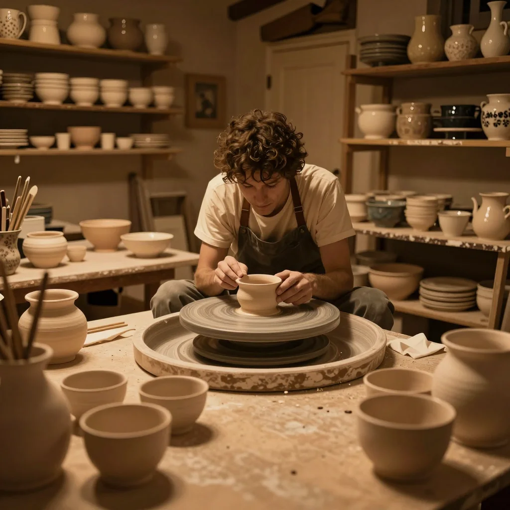 Casse-tête en bois ancien partiellement démonté sur une table avec pièces manquantes visibles et règle graduée - illustration 3