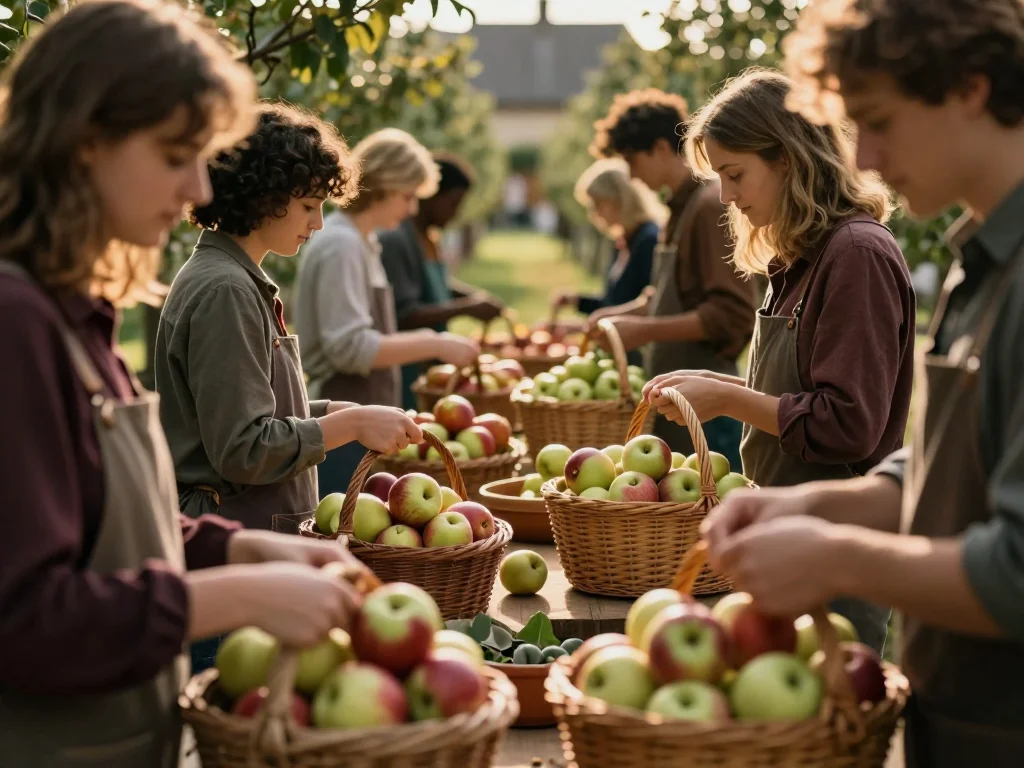 Service à couverts en argent sterling posé sur une table en bois clair avec un chiffon microfibre et un pinceau doux - illustration 1