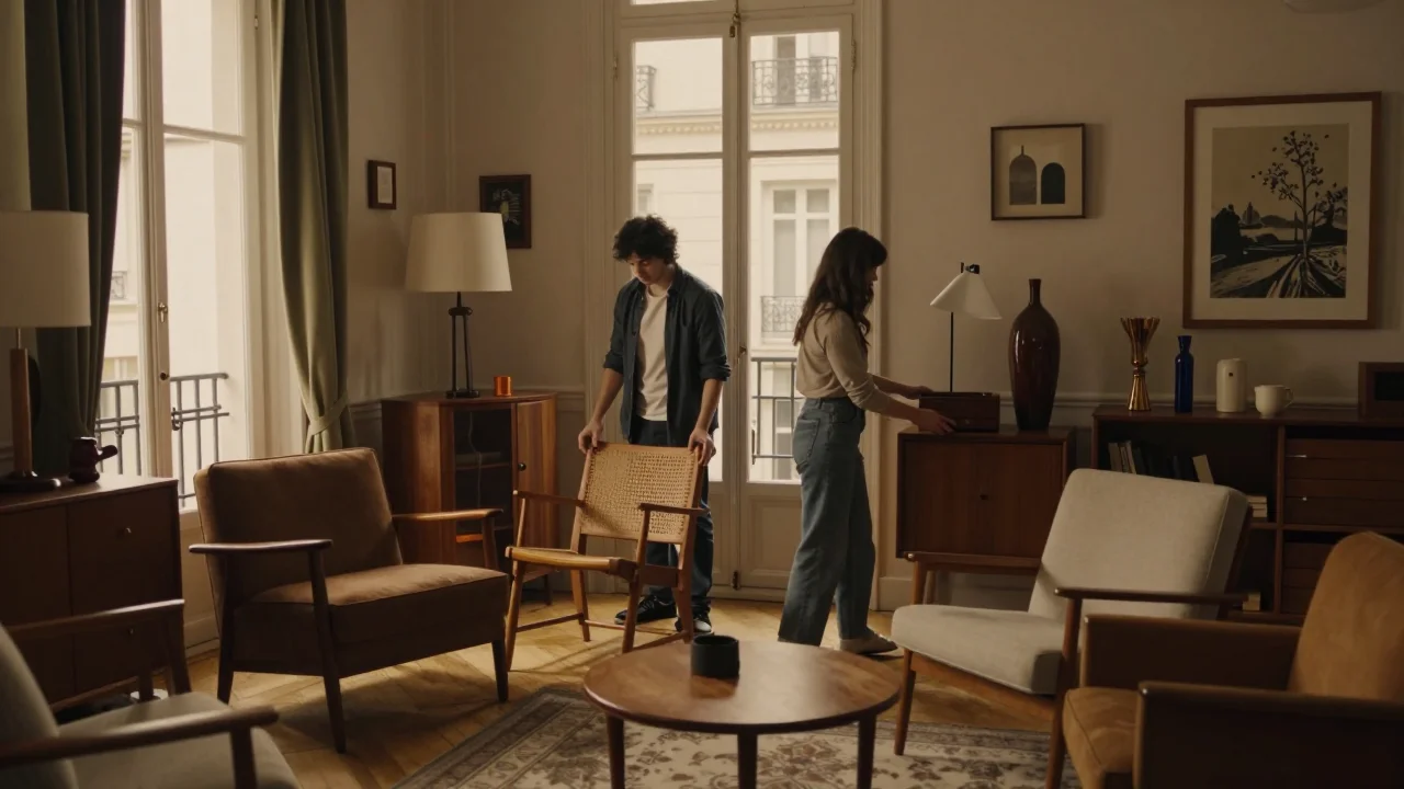 Casque de réalité virtuelle posé sur une table avec une lampe torche et des gants en microfibre pour inspection - illustration 2