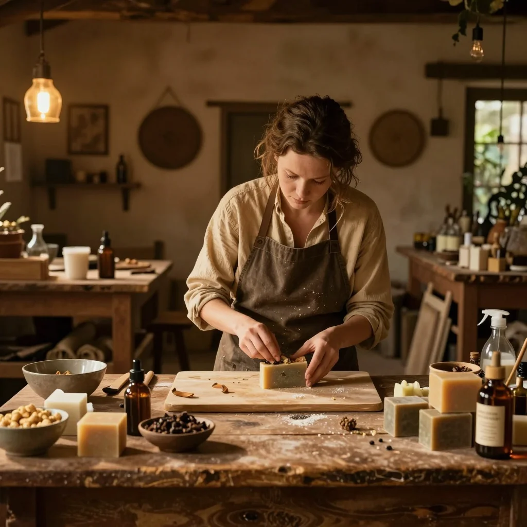 Veste moto en cuir vintage étalée sur une table avec règle et pièce de monnaie pour échelle - illustration 3