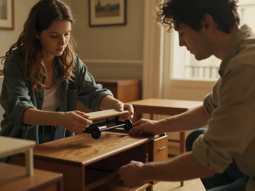 Valise cabine d'occasion posée sur un sol clair avec télescope sorti et roulettes visibles - illustration 1