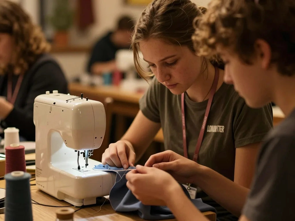Table en chêne massif mesurée avec règle et ruban adhésif, prête pour l'emballage - illustration 1
