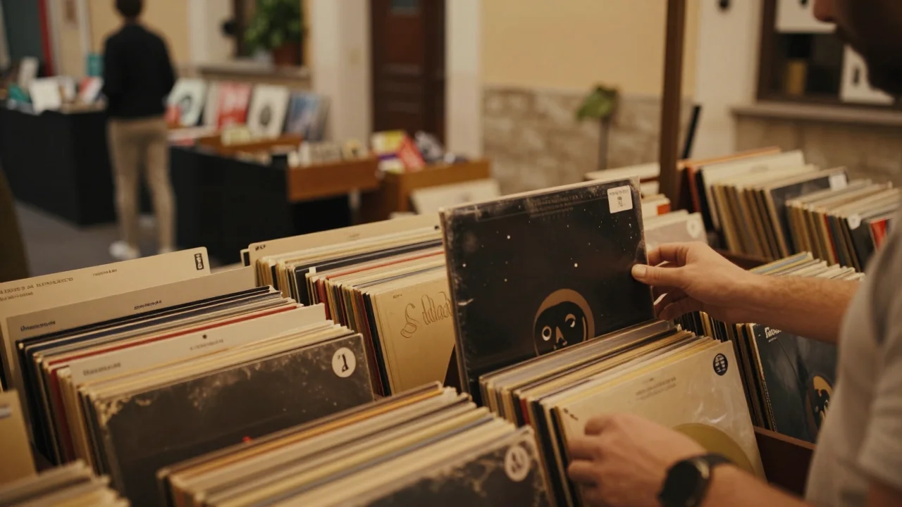 Objectif argentique Nikon AI posé sur une table de travail avec un chiffon microfibre et une lampe torche pour inspection des lamelles - illustration 2