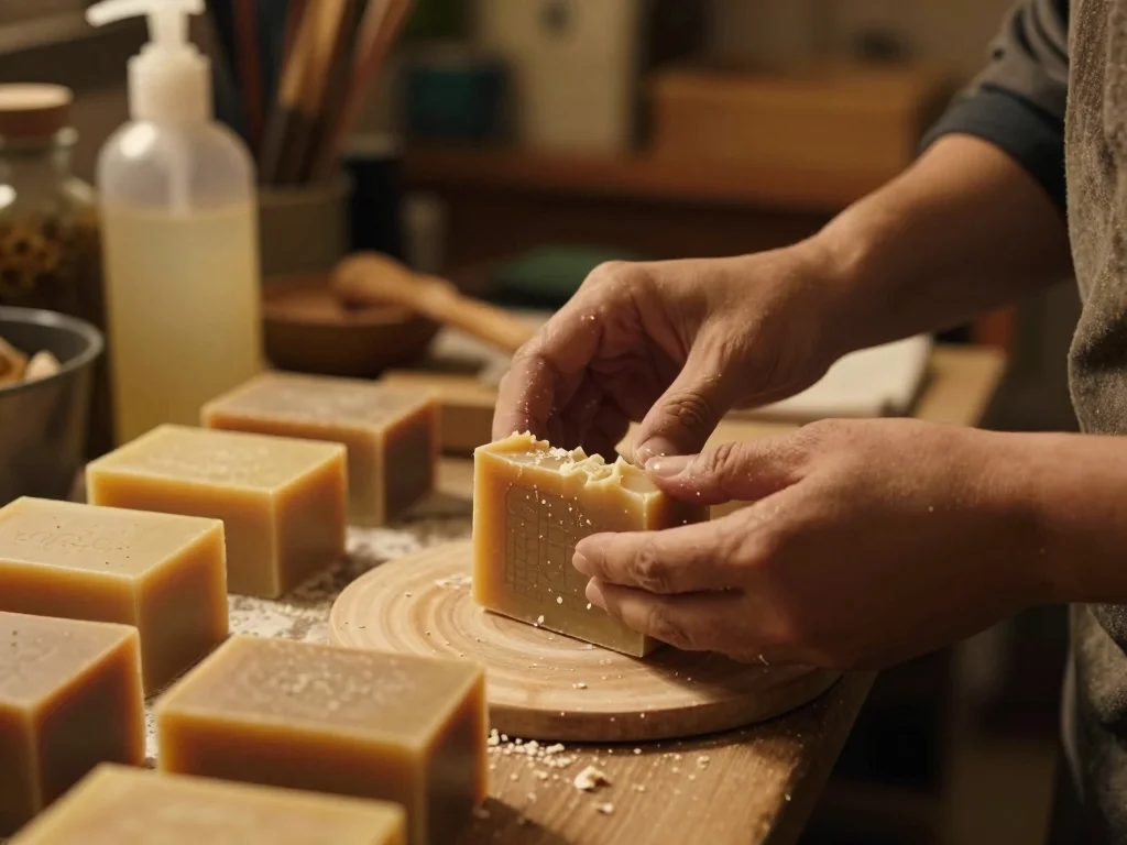 Platine vinyle d'occasion sur table avec brosse antistatique et appareil de mesure RPM - illustration 1