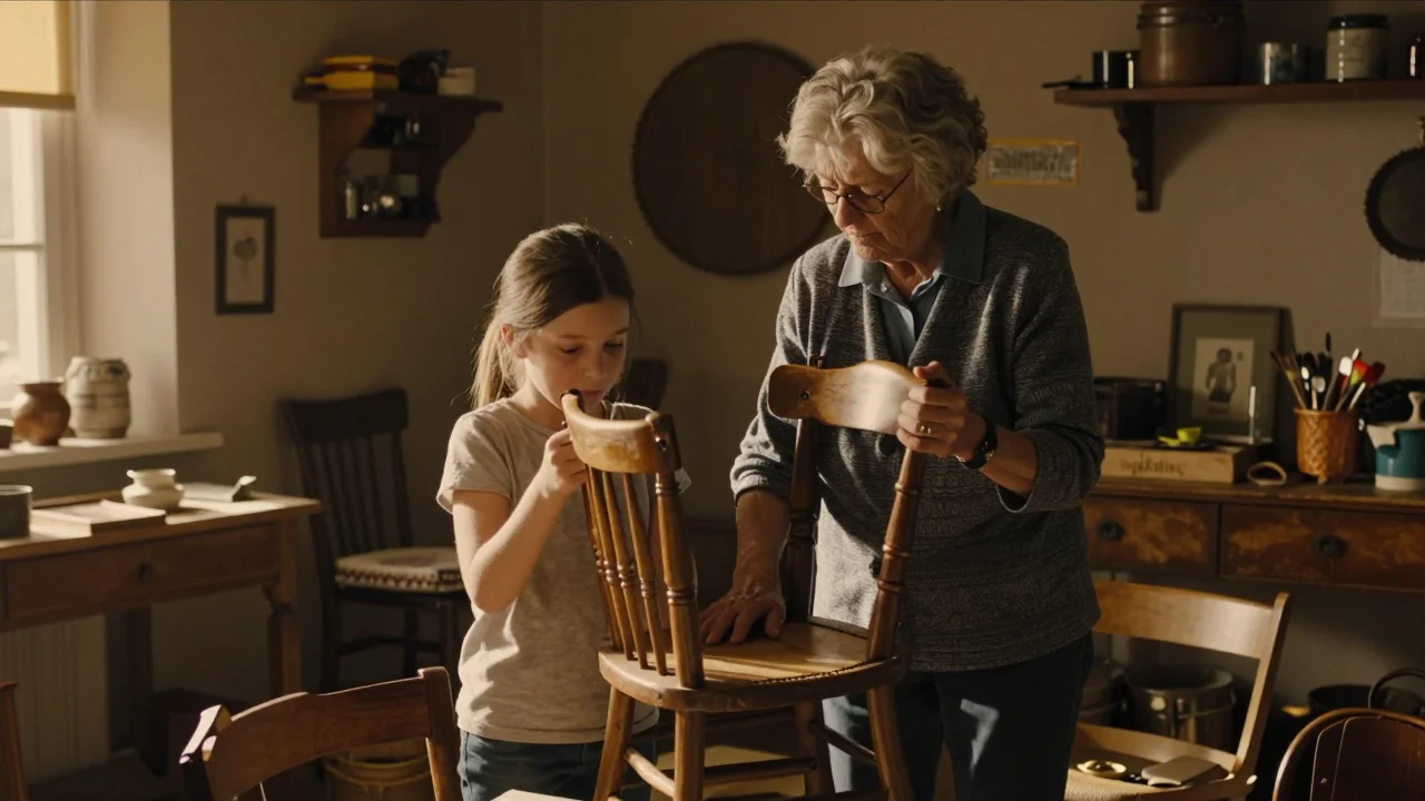 Enfant ajustant la hauteur du guidon sur une draisienne d occasion en extérieur - illustration 2