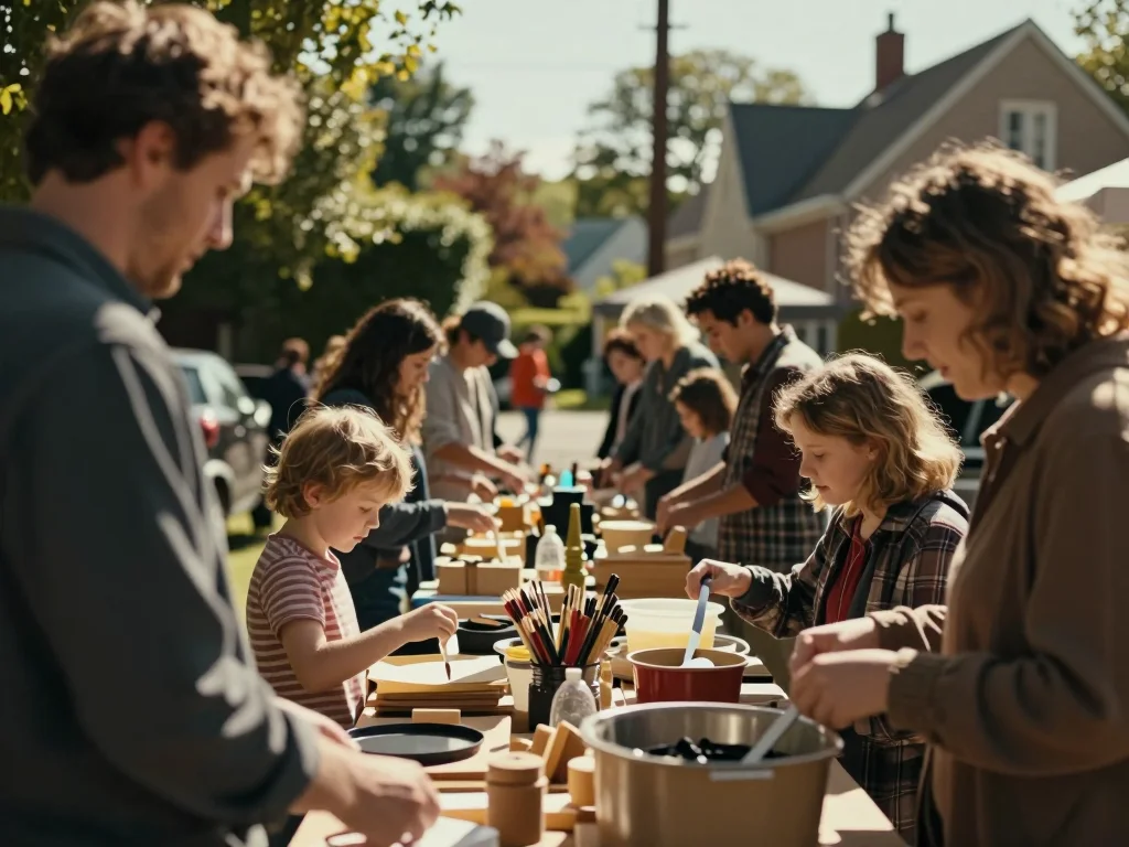 Coffre à jouets en bois massif avec arêtes poncées et charnières neuves installées sur fond neutre - illustration 1