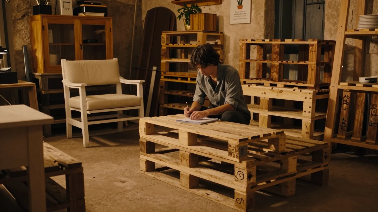 Planche à découper en chêne huilée et poncée posée sur un comptoir de cuisine en bois clair - illustration 2