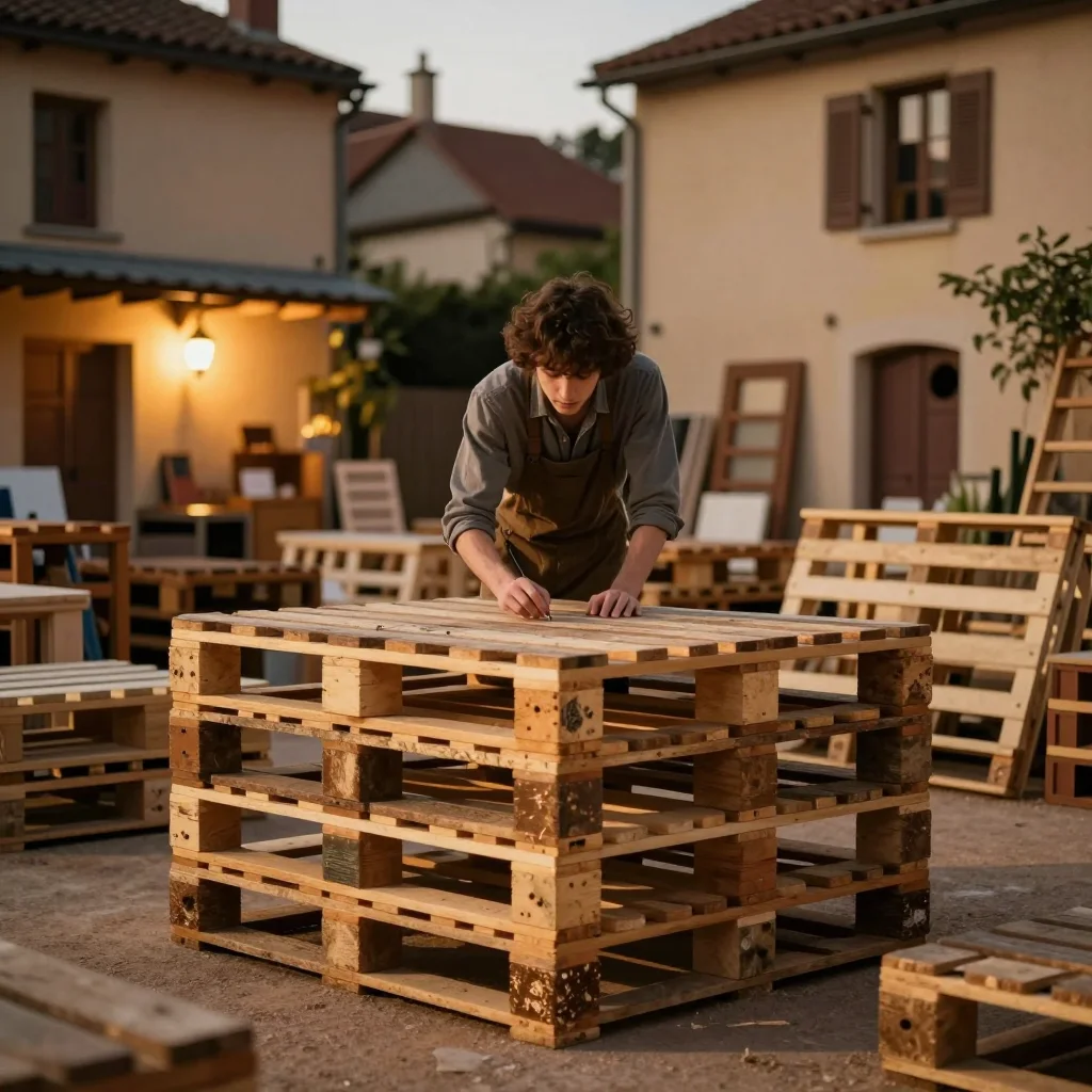 Planche à découper en chêne huilée et poncée posée sur un comptoir de cuisine en bois clair - illustration 3