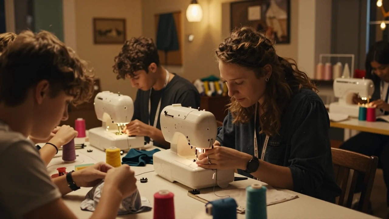 Bureau industriel en métal posé sur un sol de garage, avec mètre ruban et balance visible, lumière naturelle - illustration 2