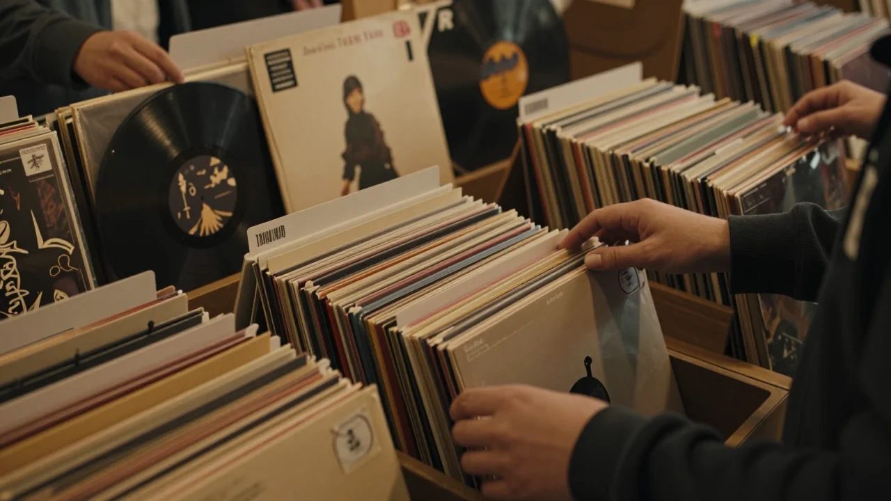 Écouteurs professionnels vintage posés sur une table avec un multimètre numérique et des mousses de rechange - illustration 2
