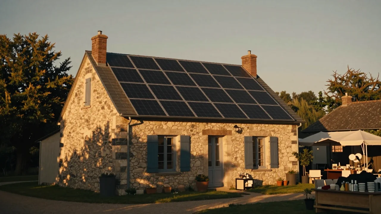 Guitare acoustique posée sur une table de travail avec un métronome et des cordes neuves - illustration 2