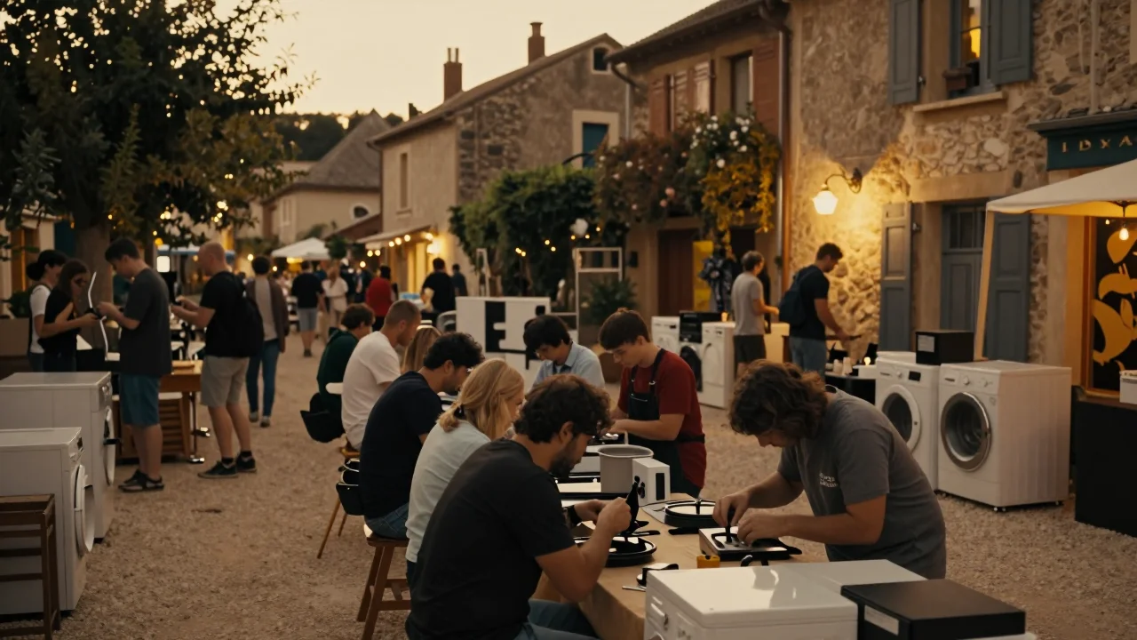 Inspection détaillée des charnières et du revêtement vinyle d'une table de massage pliante en bois clair - illustration 2