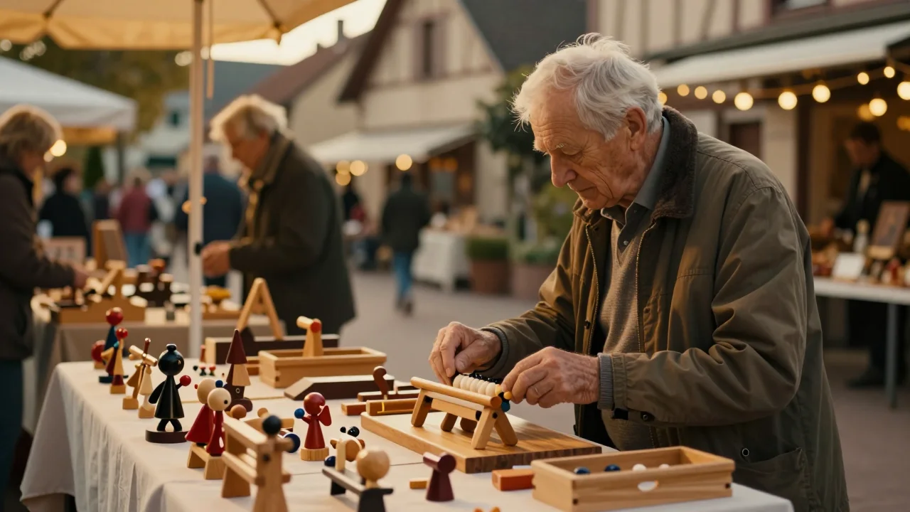 Caméscope VHS professionnel posé sur une table avec une cassette test ouverte et un écran affichant des barres de couleur - illustration 2