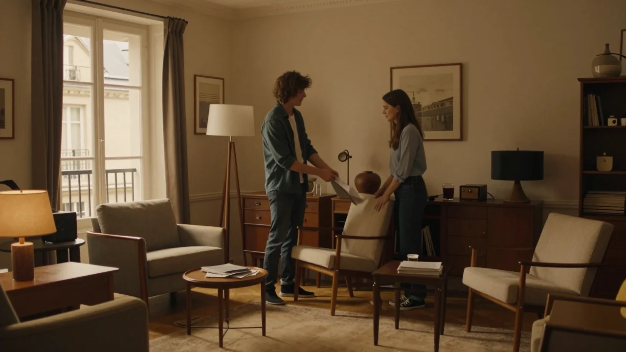 Sacoche en toile cirée posée sur une table avec loupe et règle pour vérification technique des coutures - illustration 2