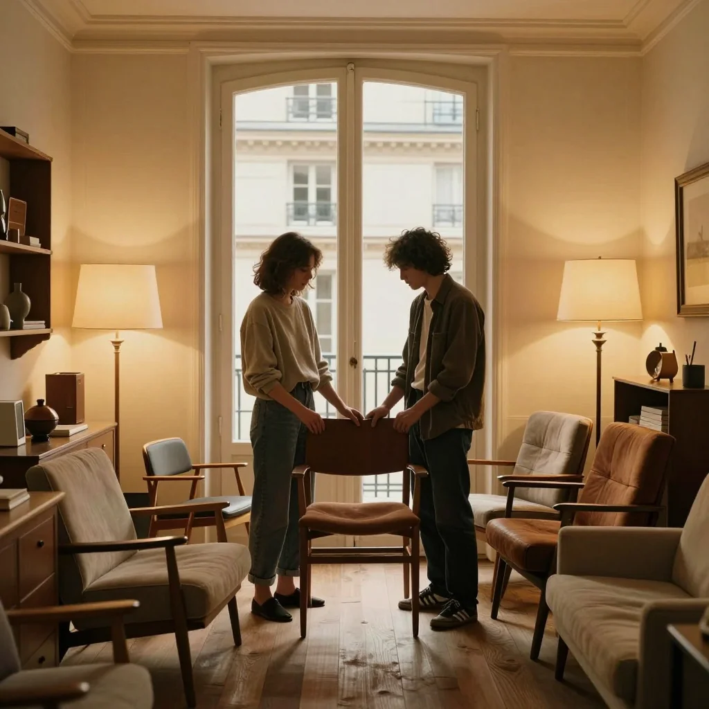 Sacoche en toile cirée posée sur une table avec loupe et règle pour vérification technique des coutures - illustration 3